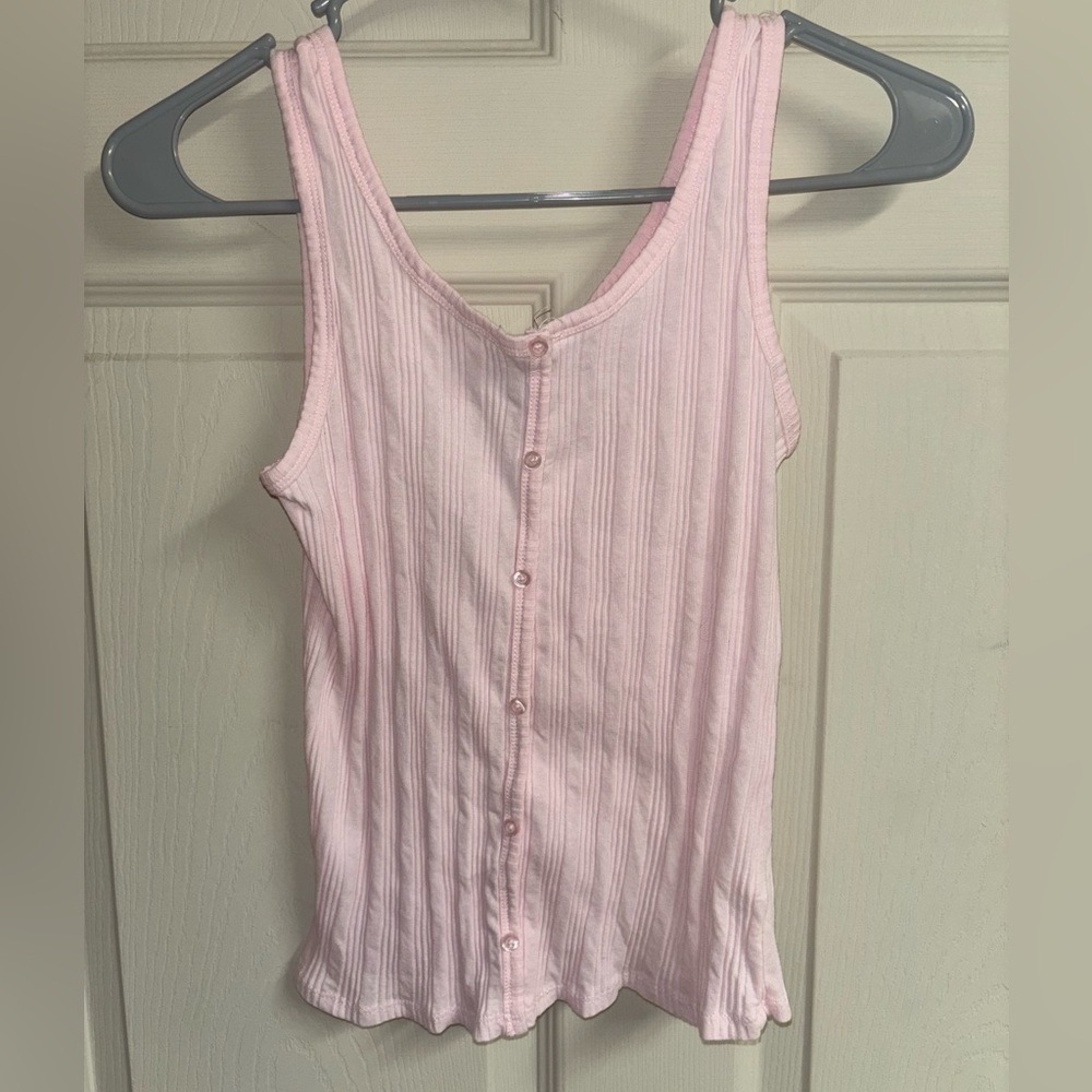 Art Class Pink Ribbed Peplum Tank Top